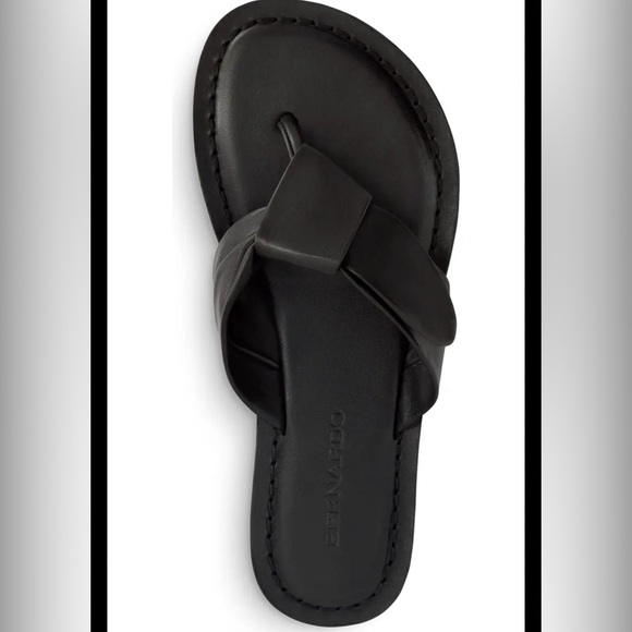 Bernardo Black Knotted Leather Toe-Post Sandals - Women - Picture 2 of 9
